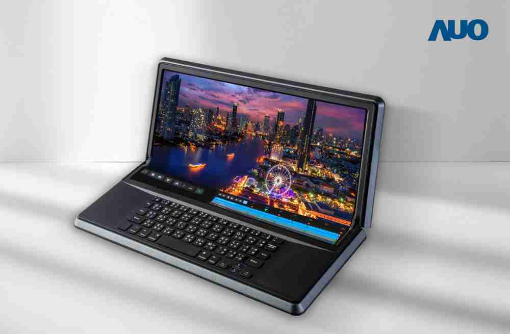 888.BY集团电子游戏14.6吋Micro LED折迭显示屏幕，，，，搭配半径4mm的弯折绞炼，，，以及高画素、、、、高亮度、、、高对比度的显示技术特点，，，即便在大视角下仍保有绝佳色相与亮度